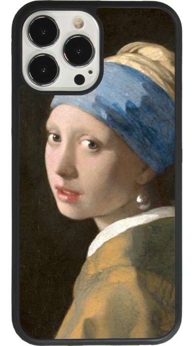 iPhone 13 Pro Max Case Hülle - Silikon schwarz Kunstbild - Das Mädchen mit dem Perlenohrring - Jan Vermeer