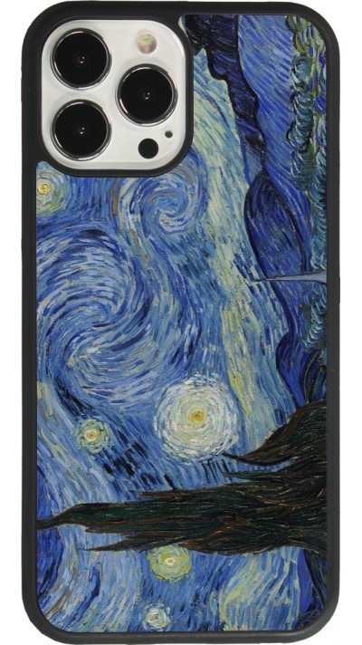 iPhone 13 Pro Max Case Hülle - Silikon schwarz Kunstbild - Sternennacht - Van Gogh