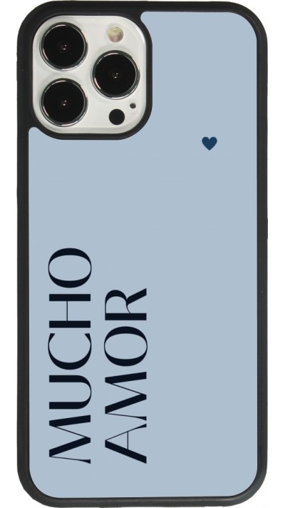 iPhone 13 Pro Max Case Hülle - Silikon schwarz Valentine 2024 mucho amor azul