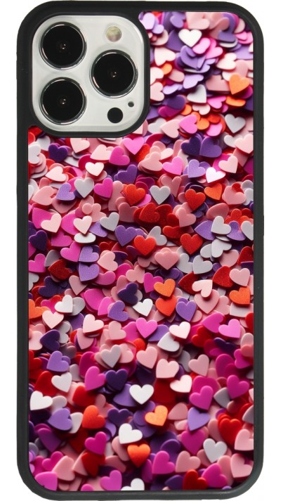 iPhone 13 Pro Max Case Hülle - Silikon schwarz Valentin 2025 Konfetti