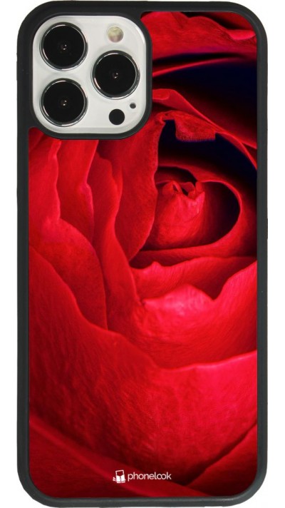Coque iPhone 13 Pro Max - Silicone rigide noir Valentine 2022 Rose