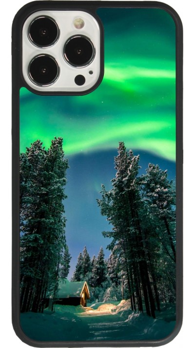 iPhone 13 Pro Max Case Hülle - Silikon schwarz Winter 22 Northern Lights