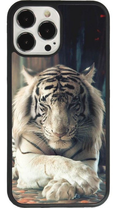iPhone 13 Pro Max Case Hülle - Silikon schwarz Zen Tiger