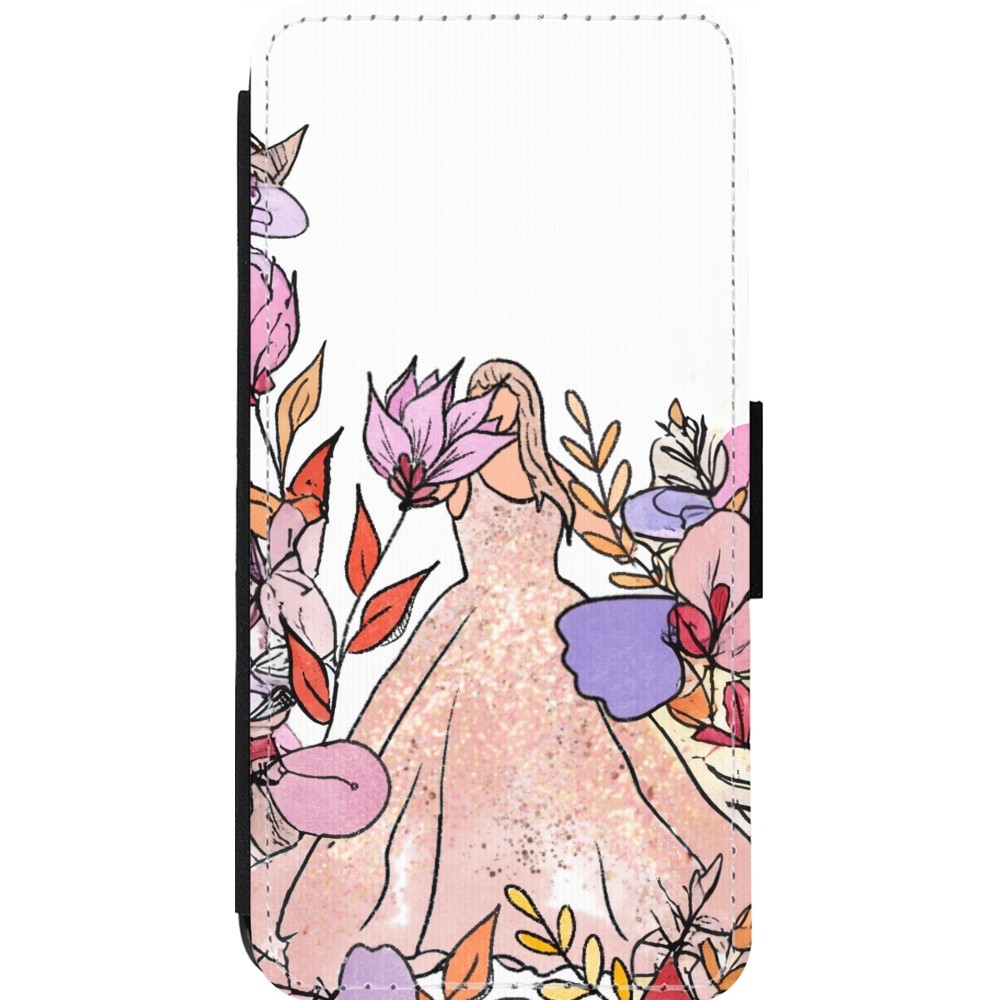 iPhone 13 Pro Max Case Hülle - Wallet schwarz Taylor Swift Sketch - White