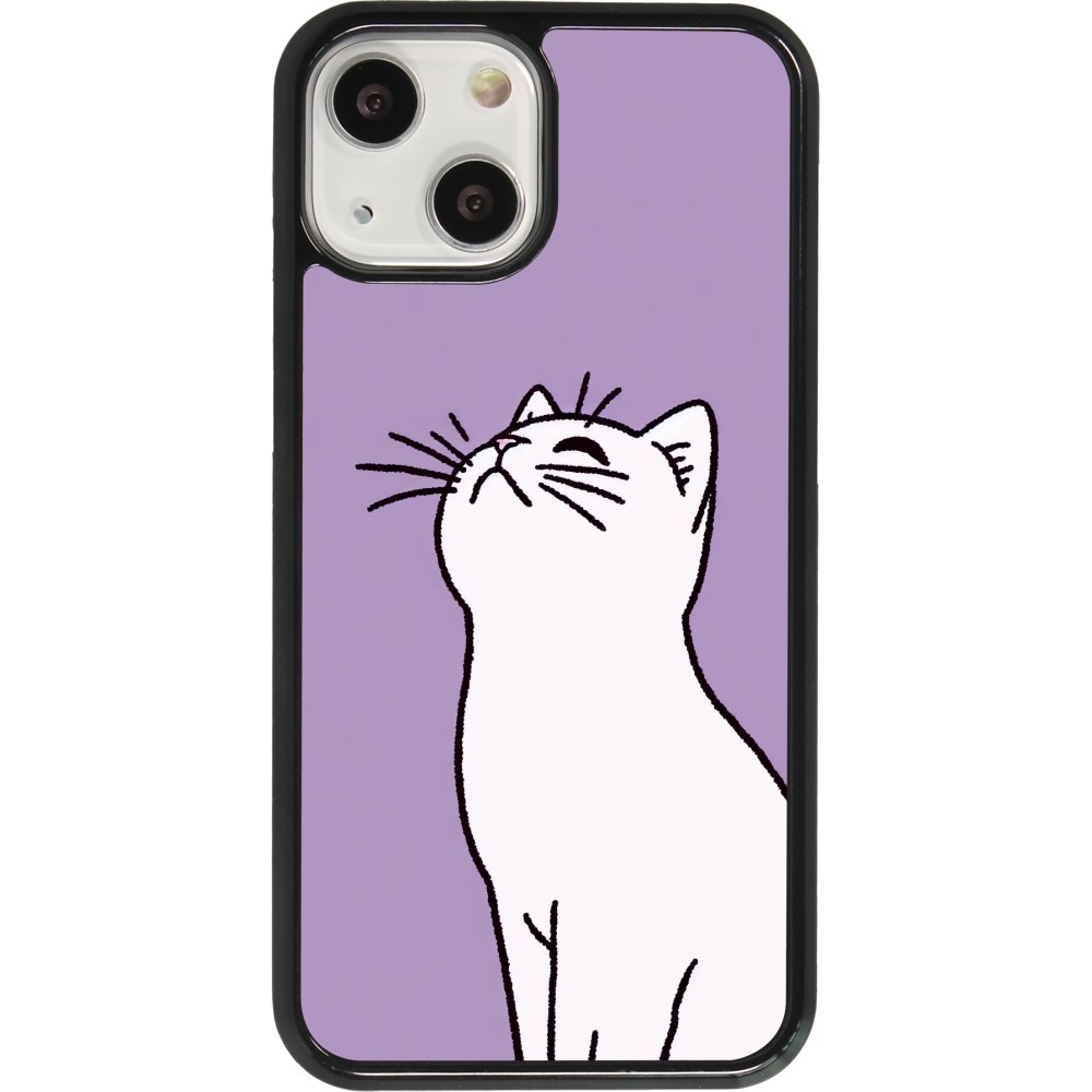iPhone 13 mini Case Hülle - Chat auf lila Hintergrund