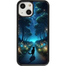iPhone 13 mini Case Hülle - Schwarze Katze Spaziergang