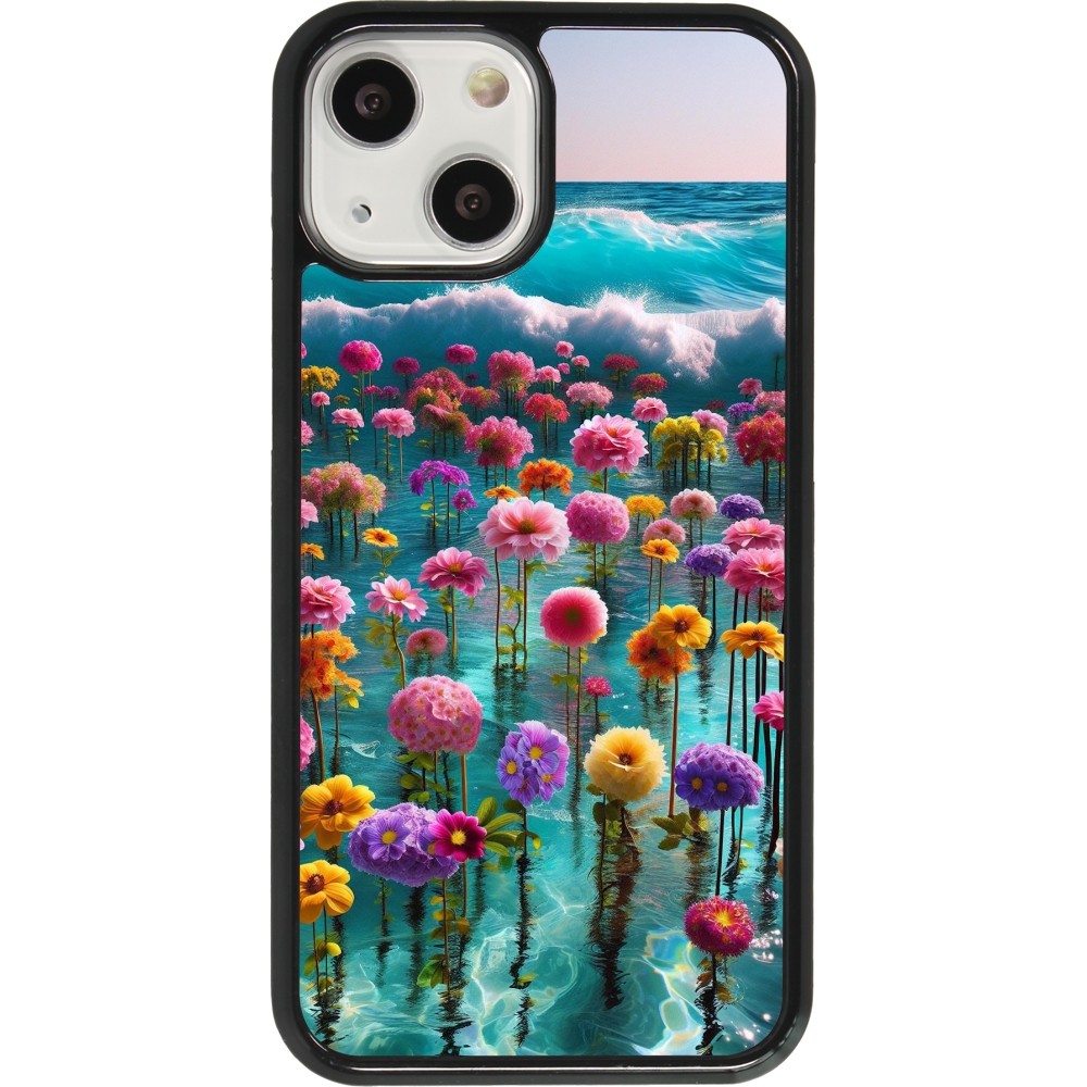 iPhone 13 mini Case Hülle - Blumenmeer Wellen