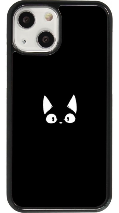 Hülle iPhone 13 mini - Funny cat on black