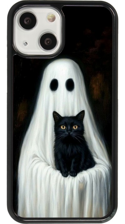 iPhone 13 mini Case Hülle - Halloween 2025 Ghost with black cat