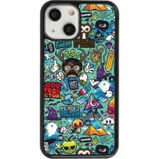 iPhone 13 mini Case Hülle - Mixed Cartoons Turquoise