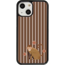 iPhone 13 mini Case Hülle - Monkey with stripes