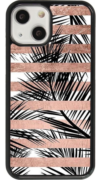 Hülle iPhone 13 mini - Palm trees gold stripes