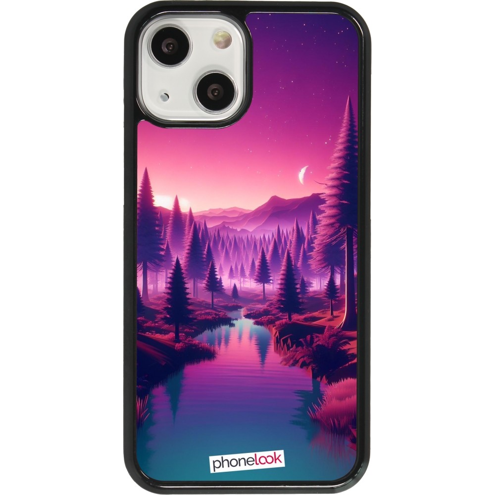 iPhone 13 mini Case Hülle - Lila-rosa Landschaft