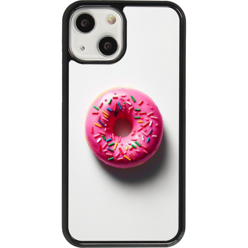 iPhone 13 mini Case Hülle - Weisser Hintergrund, pinker Donut