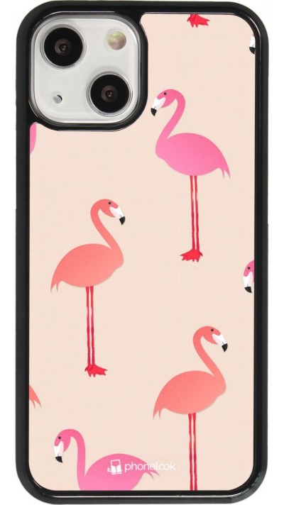Hülle iPhone 13 mini - Pink Flamingos Pattern