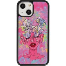 iPhone 13 mini Case Hülle - Psychedelic pink mushroom