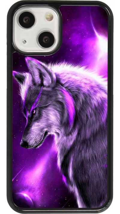Hülle iPhone 13 mini - Purple Sky Wolf