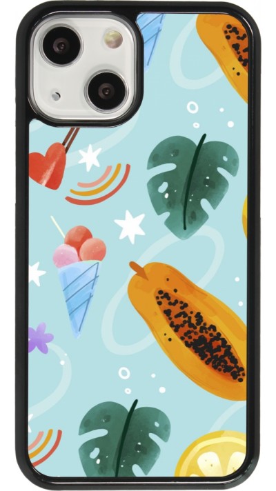 iPhone 13 mini Case Hülle - Summer 2025 Pattern papaya