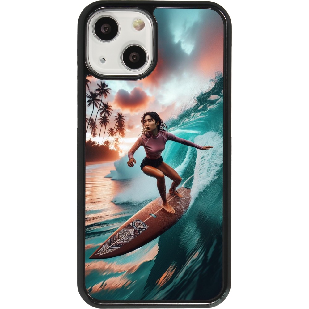 Coque iPhone 13 mini - Surfeuse Balinaise