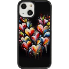 iPhone 13 mini Case Hülle - Valentin 2024 Schwarzes Herz Abstrakt