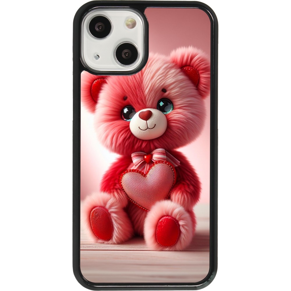 iPhone 13 mini Case Hülle - Valentin 2024 Rosaroter Teddybär
