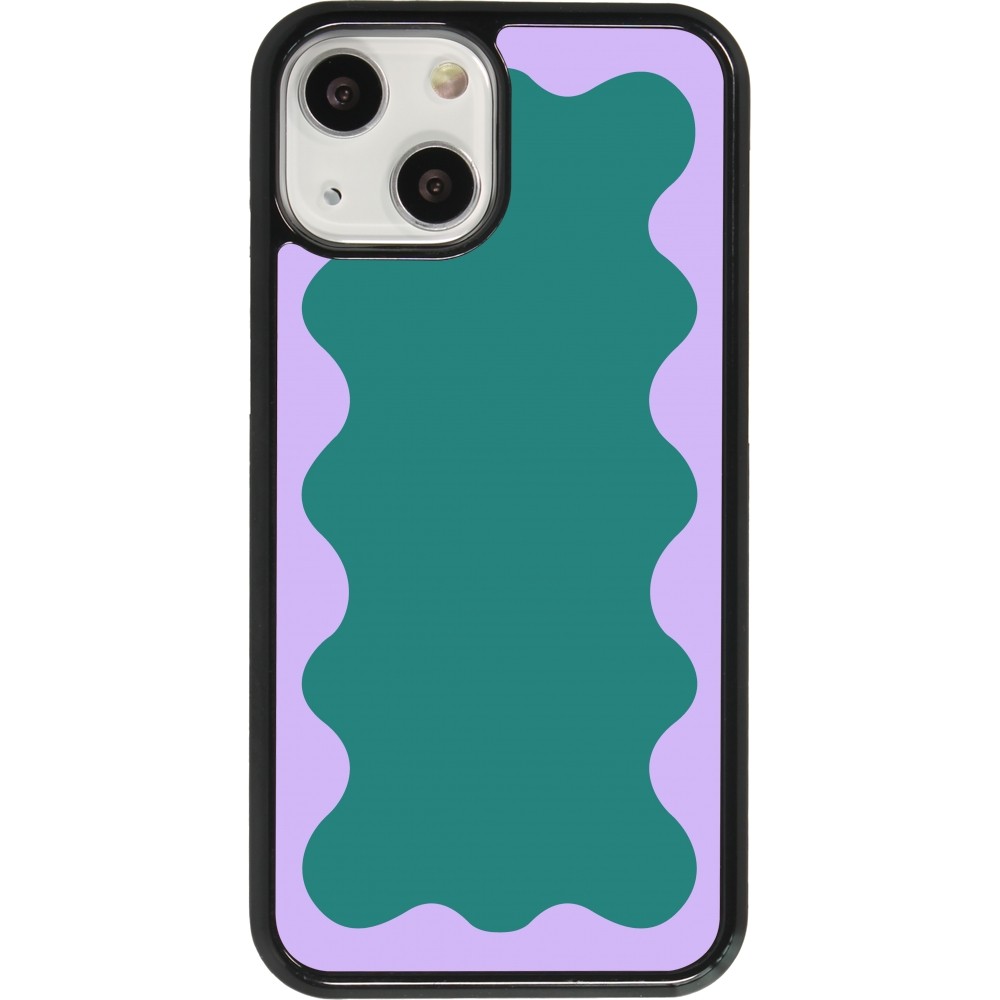 iPhone 13 mini Case Hülle - Wavy Rectangle Green Purple