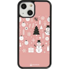 iPhone 13 mini Case Hülle - Weihnachten 2024 Rose Schneemann Weihnachten