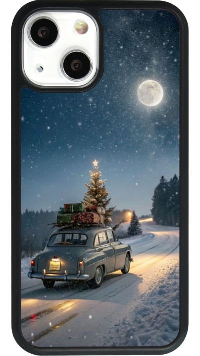 iPhone 13 mini Case Hülle - Silikon schwarz Christmas 25 Car with Tree Xmas