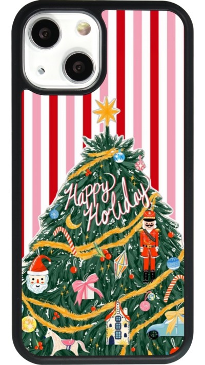 iPhone 13 mini Case Hülle - Silikon schwarz Christmas 25 Happy Holiday