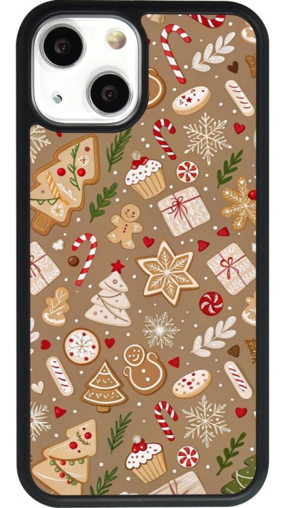 iPhone 13 mini Case Hülle - Silikon schwarz Christmas 25 Pattern Ginger Cookie