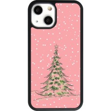 iPhone 13 mini Case Hülle - Silikon schwarz Christmas 25 Pink Tree