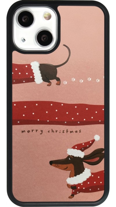 iPhone 13 mini Case Hülle - Silikon schwarz Christmas 25 Teckel Merry Xmas