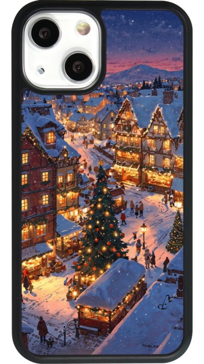 iPhone 13 mini Case Hülle - Silikon schwarz Christmas 25 Xmas Village