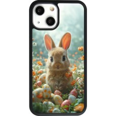 iPhone 13 mini Case Hülle - Silikon schwarz Easter 2026 Rabbit in the garden