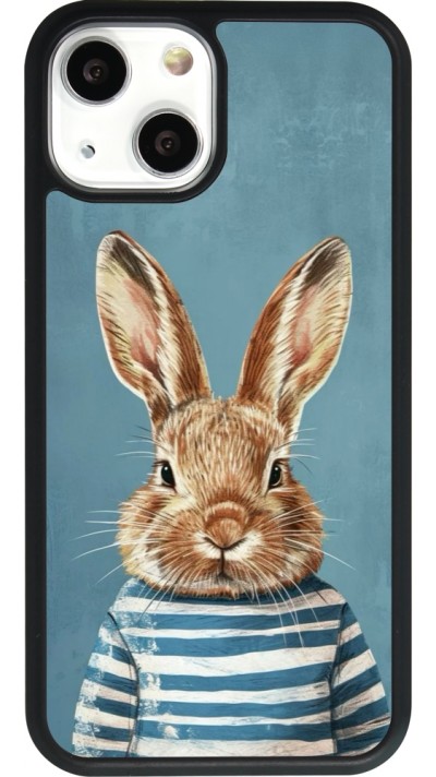iPhone 13 mini Case Hülle - Silikon schwarz Easter 2026 Rabbit navy