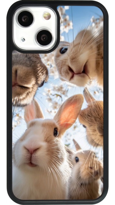 iPhone 13 mini Case Hülle - Silikon schwarz Easter 2026 Rabbits