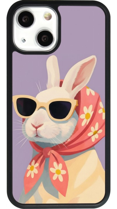 iPhone 13 mini Case Hülle - Silikon schwarz Easter 2026 Rabbit with scarf