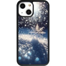 iPhone 13 mini Case Hülle - Silikon schwarz Schneeflocke Solar Glanz