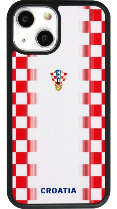 iPhone 13 mini Case Hülle - Silikon schwarz Kroatien 2026 personalisierbares Fussballtrikot