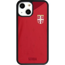 iPhone 13 mini Case Hülle - Silikon schwarz Serbien 2022 personalisierbares Fussballtrikot