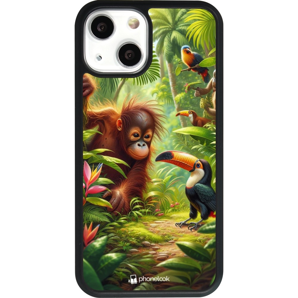 iPhone 13 mini Case Hülle - Silikon schwarz Tropischer Dschungel Tayrona