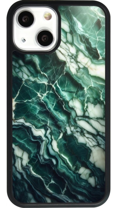 iPhone 13 mini Case Hülle - Silikon schwarz Majestätischer grüner Marmor