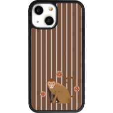iPhone 13 mini Case Hülle - Silikon schwarz Monkey with stripes