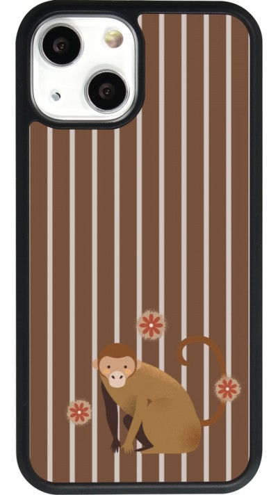 iPhone 13 mini Case Hülle - Silikon schwarz Monkey with stripes