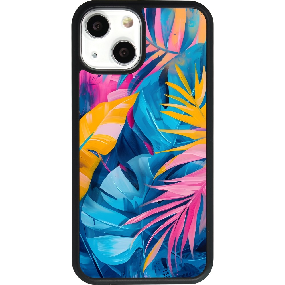 iPhone 13 mini Case Hülle - Silikon schwarz Palms Blue