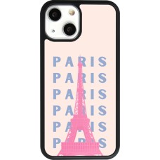 iPhone 13 mini Case Hülle - Silikon schwarz Paris Pink Print