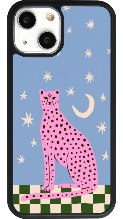 iPhone 13 mini Case Hülle - Silikon schwarz Pink leopard with stars 2026
