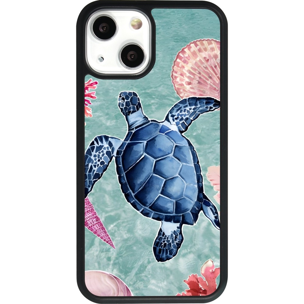 iPhone 13 mini Case Hülle - Silikon schwarz Preppy Turtle