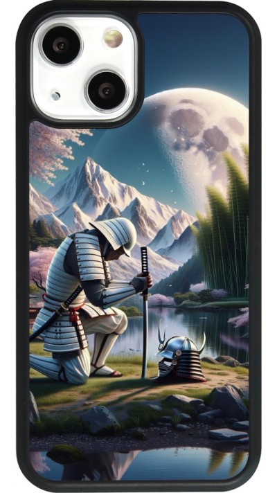 iPhone 13 mini Case Hülle - Silikon schwarz Samurai Katana Mond