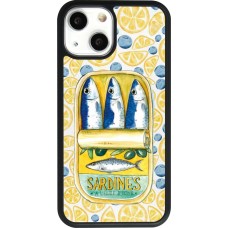 iPhone 13 mini Case Hülle - Silikon schwarz Sardines in oil 2026
